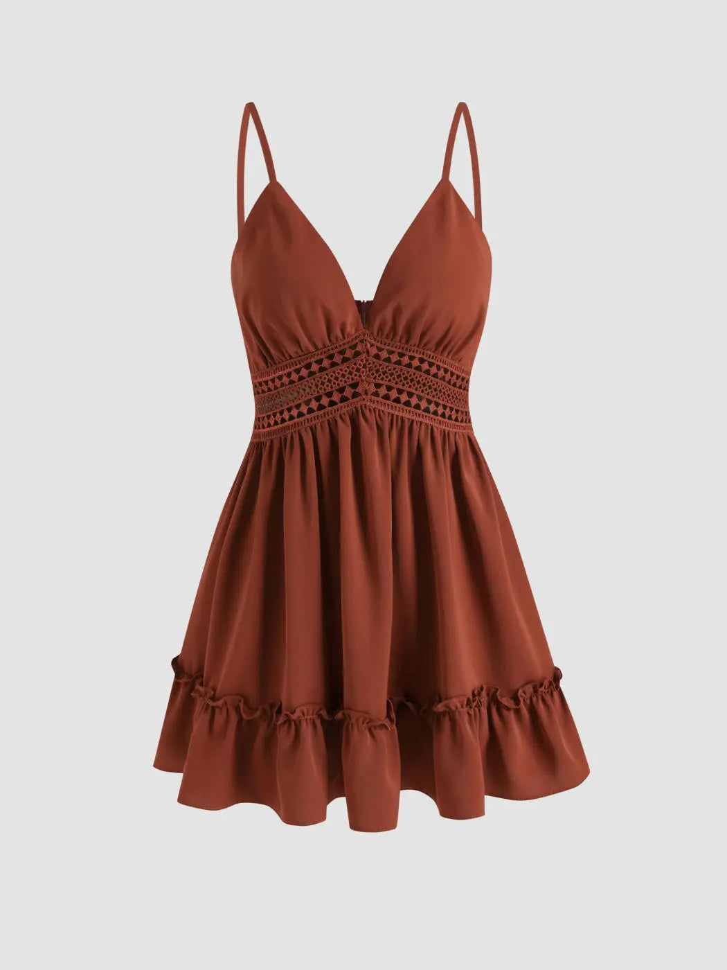 Summer Dresses for Women  V-Neck Spaghetti Strap Bowknot Backless Sleeveless Lace Mini Swing Skater Dress
