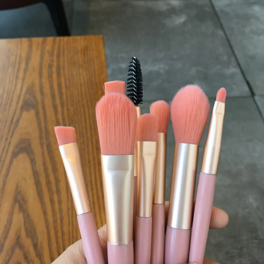 Makeup Brush Complete Set of Small 8 Beauty Tools Portable Set Eye Shadow Brush Foundation Make-up Brush Powder Blusher Brush