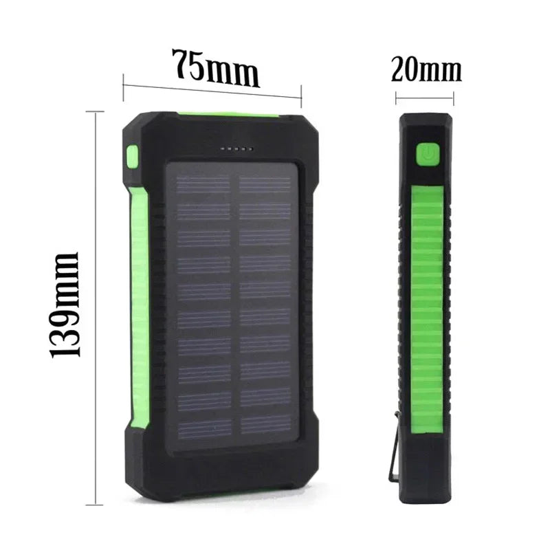 500000mAh Waterproof Outdoor Solar Power Bank Dual USB Travel Portable Solar Phone Charger Solar Powerbanks for Xiaomi Camping
