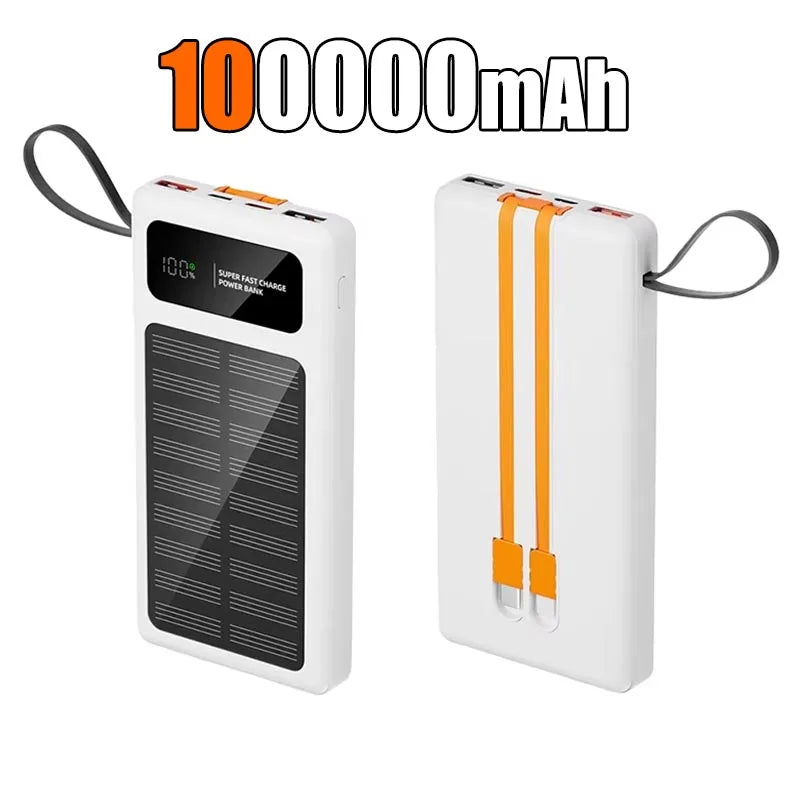 Oneplus 200000mAh Large Capacity Solar Power Bank Super Fast Charging Built-in Power Bank Portable Fast Charging Power Bank New