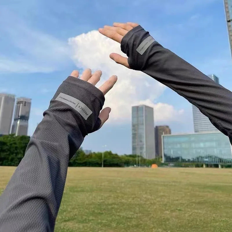 Ice Sleeves for Men's Woman Sun Protection Japanese Summer Outdoor UV Protection Loose Arm Sleeves Driving Outdoor Gloves