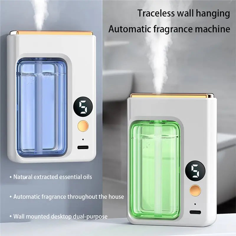 ABBK-Living Room Aroma Diffuser Smart Air Purifier Digital Display 5 Gears Wall Mount Tabletop USB Charging