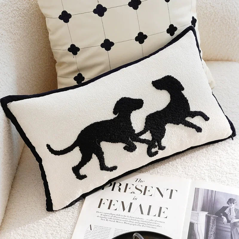 45x45/30x50cm Black White Embroidered Pillow Cover Decorative Cushions Pillow Covers Decorative Modern Light Luxury Sofa Decor