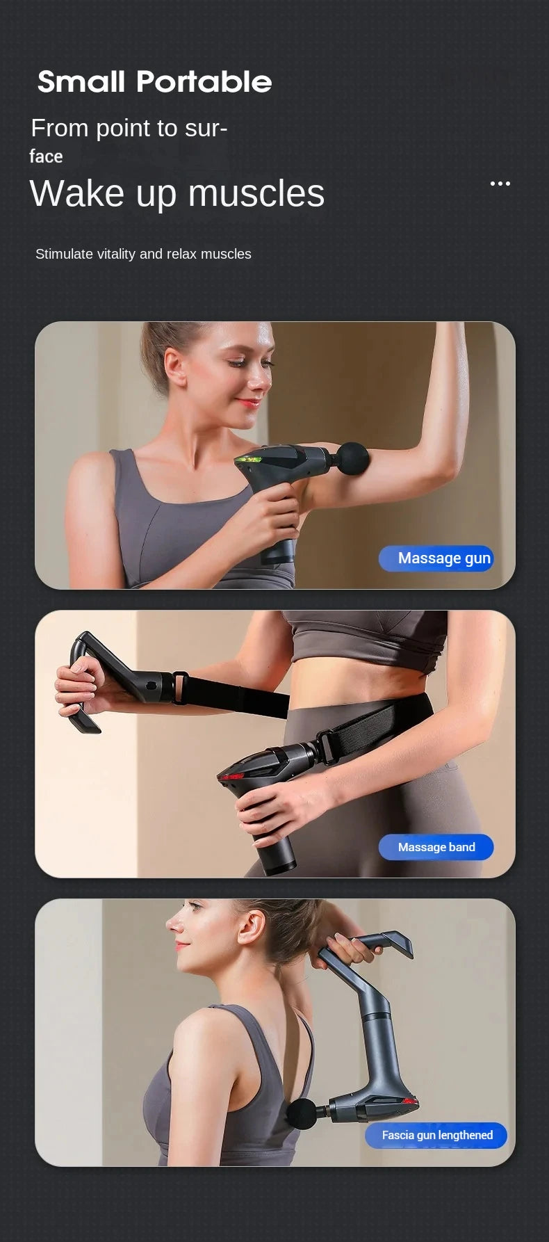 Hot Selling Long-handle Electric Massage Gun Multifunctional for Muscle Relaxation Deep Tissue Percussion