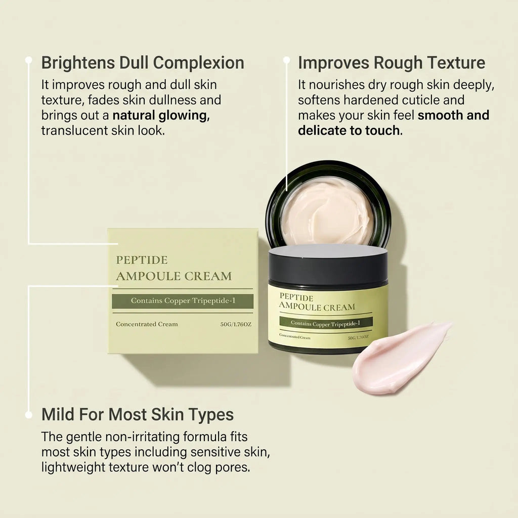 GHK-Cu Copper Peptide Cream Intense Hydration Firm Smooth Face Strengthen Skin Barrier Anti Aging Korean Skin Care Moisturizer