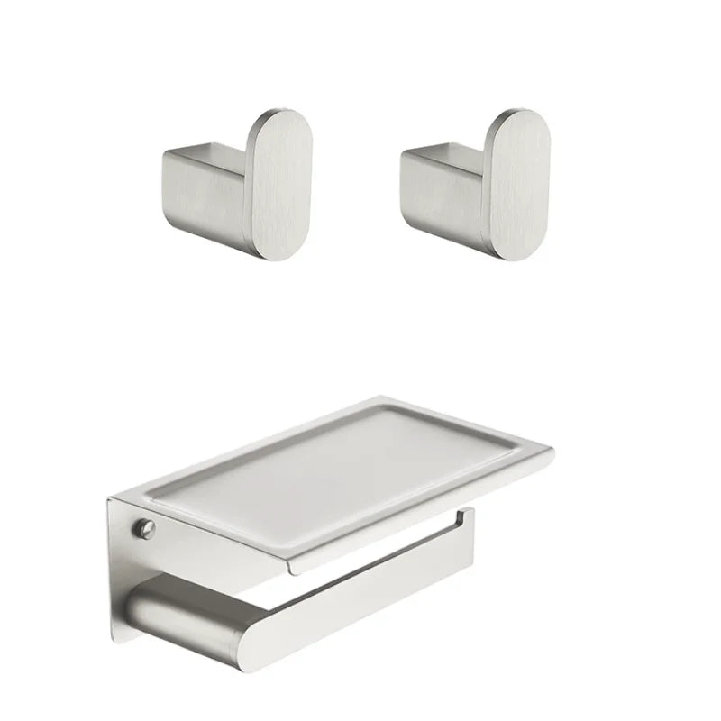 Bathroom Hardware Set Stainless Steel Bathroom Accessories Set Wall Mounted Towel Bar Towel Ring Toilet Paper Roll Holder Set