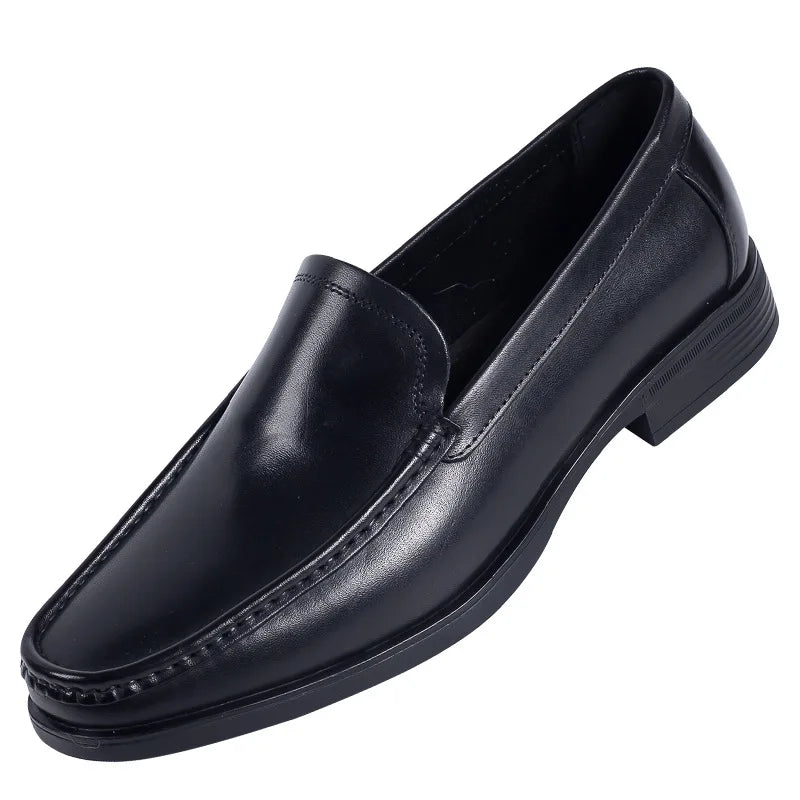 Italian Men's Formal Shoes Luxury Genuine Leather Handmade Black Wedding Soical Suit Buckle 2023 Summer New Oxford Dress Loafers