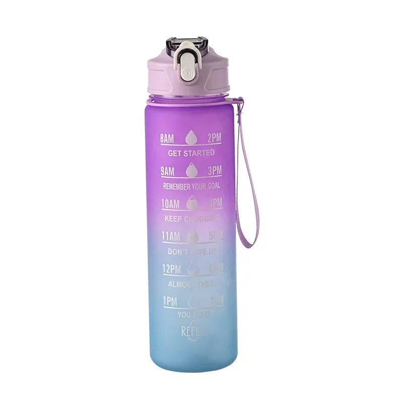 800ML Sports Water Bottle with Time-Tracking Straw Leak Proof Locking Flip Cover for Easy Carry Ideal for Outdoor Adventures