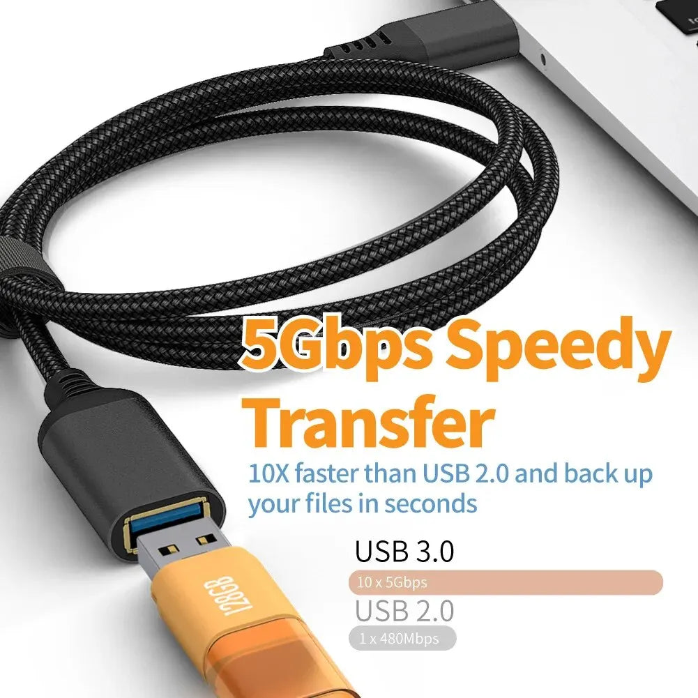 USB 3.0 Male-To-Female Extension Cable High-Speed Transmission Data Cable For Computer Camera Printer TV Extension Braided Cable