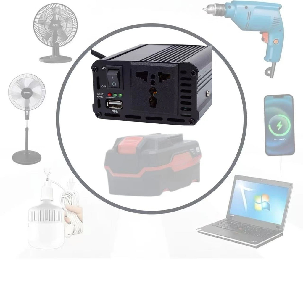Compatible With EU Socket Inverter, Mobile Power Supply For Parkside Battery 20V to 220V AC Intelligent Inverter Transformer