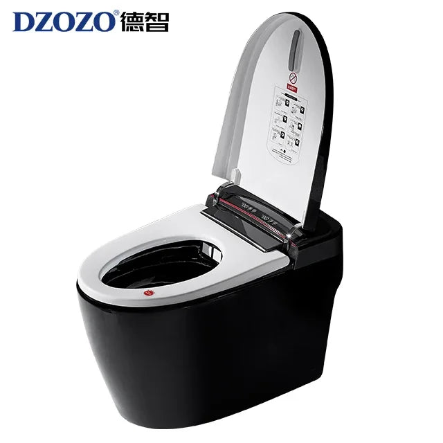 110V Modern Home Hotel Sanitary Ware Electric Closestool Smart Toilet Bowl Bidet Automatic Black Bathroom Toilet