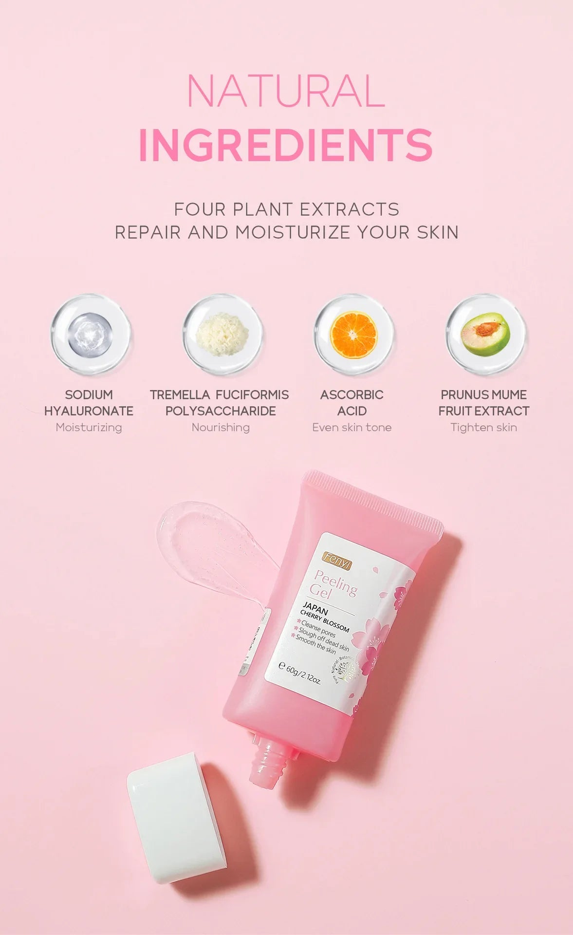 Facial Exfoliating Gel Deep Pore Cleansing Face Scrub Brightening Moisturizing Soothing Skincare Dry Oily Combination Skin