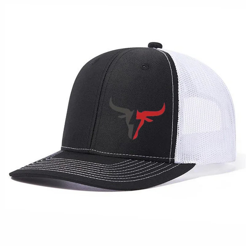Breathable Adjustable Bull Head Print Baseball Cap - Lightweight Sun Hat for Outdoor Sports, Mesh Design，Perfect for Casual Wear