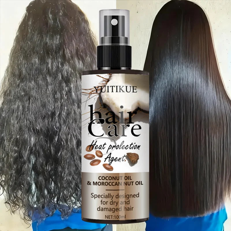 YUITIKUE Coconut Oil & Moroccan Nut Oil Hair Care Spray Heat Protection Agent Nourishing Repair for Dry Damaged Hair