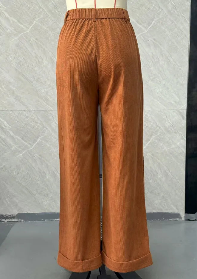 Loose and Lazy Elastic Waist Slimming Wide-leg Casual Pants, Trendy and Versatile Autumn Wide-leg Pants for Short Women