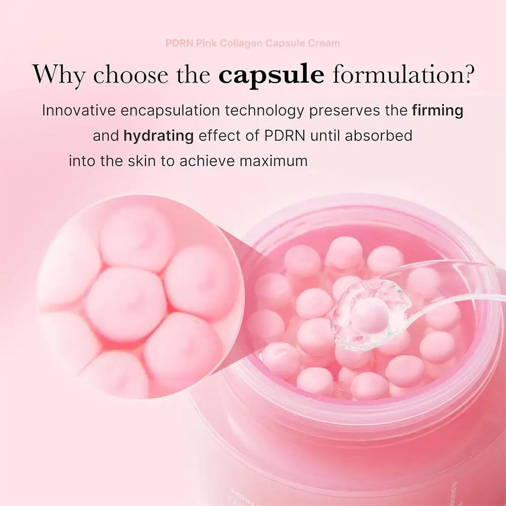PDRN Collagen Capsule Cream with Niacinamide Rejuvenating Face Moisturizer Lightweight Plumping Cream Glow Skin Tone Skin Care