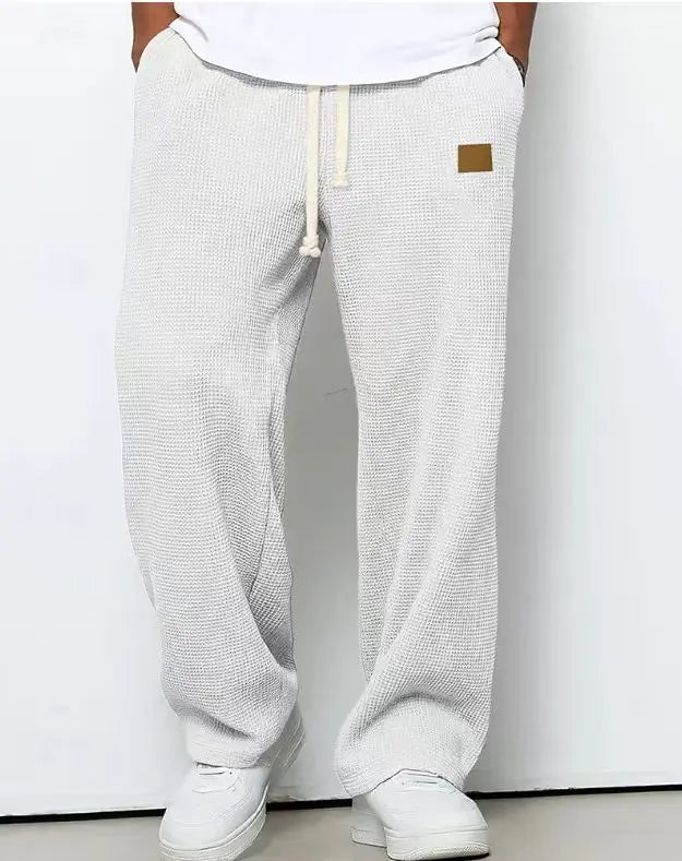 Mens Loose-fit Straight-leg Casual Pants Fashion Korean Wide-leg Sweatpants Outdoor Comfortable Lightweight Long Pants for Male