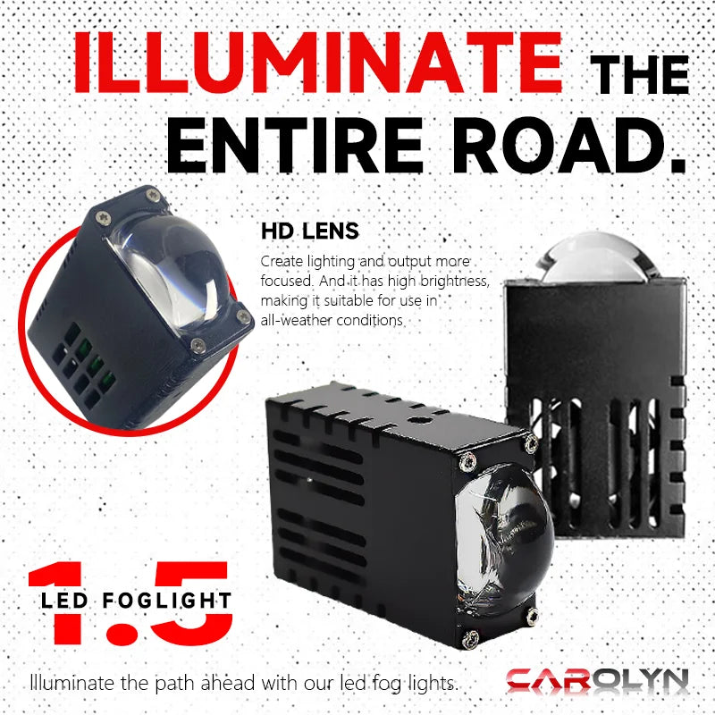 Led Headlight Bumper Fog Lamps Projector Lens Mini Driving Light Auxiliary LightsFor Car Motorcycle Spotlights 6500K3000k10V-80V