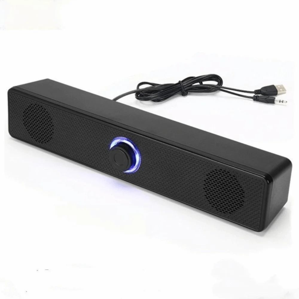 Wired PC Soundbar Stereo Strong Bass Bluetooth Speaker Wireless Compact Stereo USB Powered Soundbar Conference Room