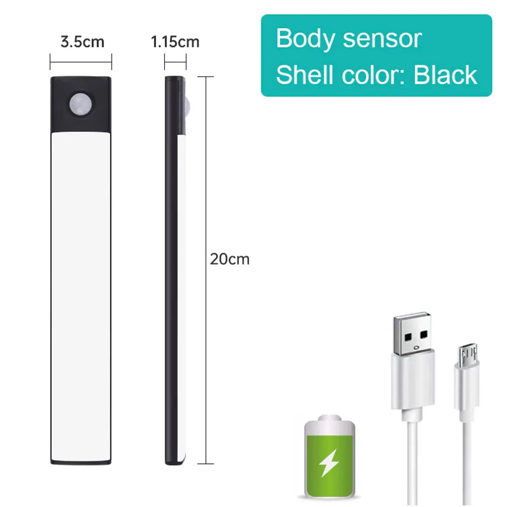 Night Light Motion Sensor Lights USB LED Wireless Under Cabinet Light For Kitchen Cabinet Bedroom Wardrobe Interior night lights