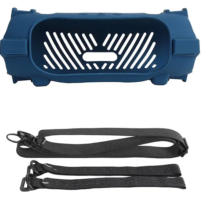 Newest Soft Silicone Case Cover Skin With Strap Carabiner for JBL Charge 6 Portable Waterproof Wireless Bluetooth Speaker