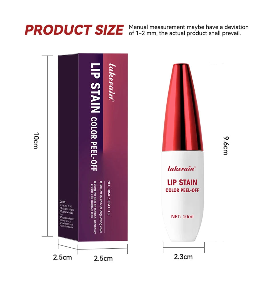 Lakerain Peel-off Lip Gloss Matte Natural Mist Lip Tinted Waterproof Long Lasting Lipstick Makeup Tear Contour Stain Cosmetics