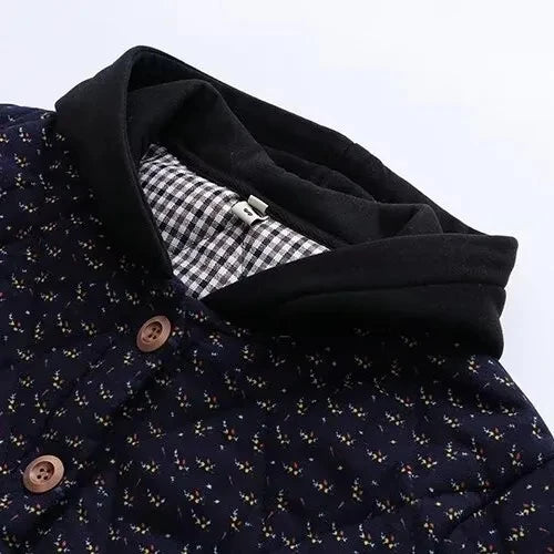 Middle-Aged Women  Flower Cotton Padded Jacket 2025 New Women Loose Warm Cotton Coat Large Size Women Winter Thicken Parkas Coat