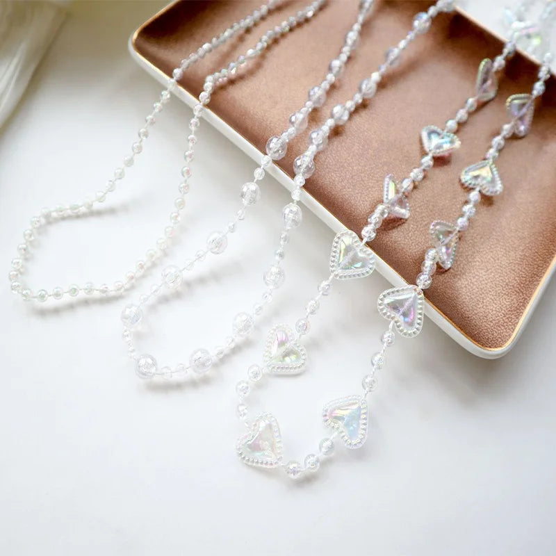 Fashion Glasses Chain For Women Mask Lanyard Holder Transparent Heart Flower Charms Sunglasses Chain Neck Strap Jewelry Gift