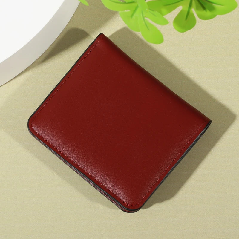 PU Minimalist Wallet - Snap Closure, Zip Pocket, Multifunctional Credit Card Holder, Casual Unisex Bag for Daily Use with