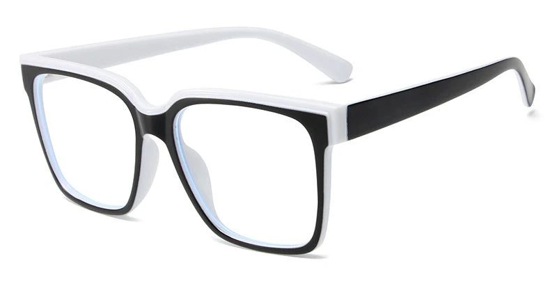 Fashion Double Color Women Cat Eye Glasses Frame Retro TR90 Clear Anti-Blue Light Eyewear Men Optical Blue Yellow Frame