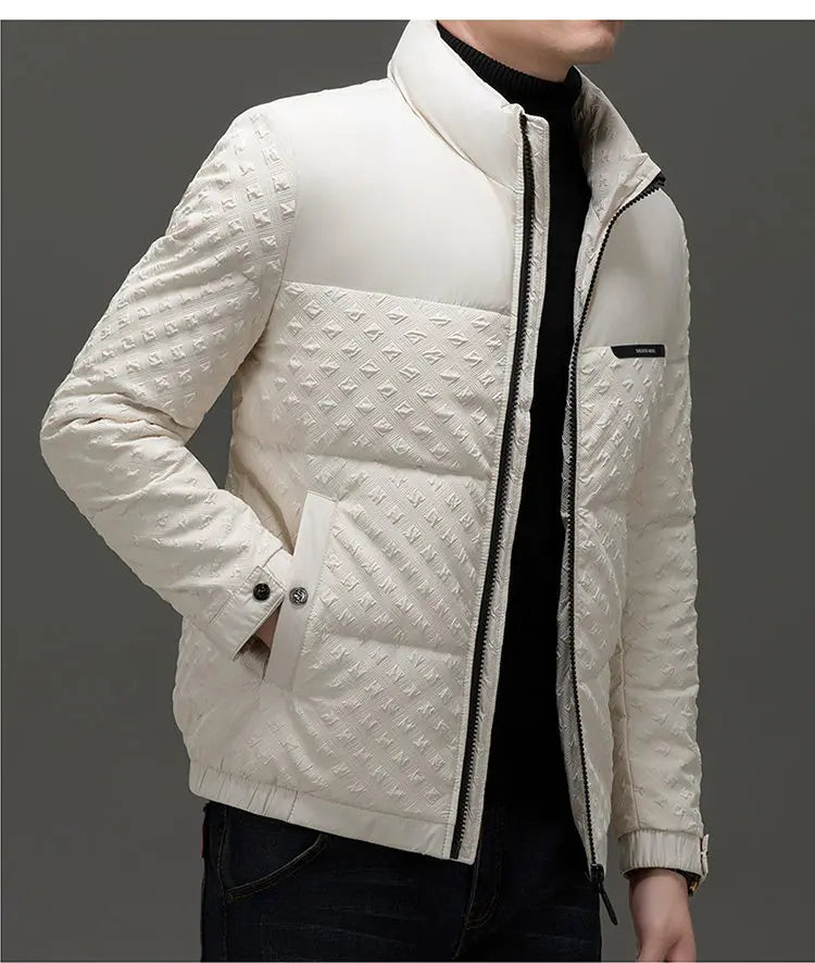 Winter New Men's Trendy Down Jacket Thickened Stand-up collar Duck Down Jacket short warm Coat