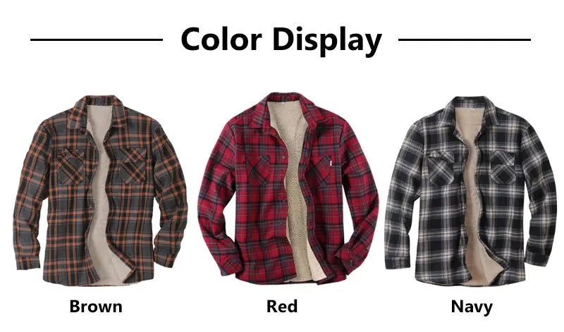 Quality Mens Plaid Flannel Shirts Thick Jacket Quilted Lined Long Sleeve Winter Shirt Cotton Coat with Pockets camisas de hombre