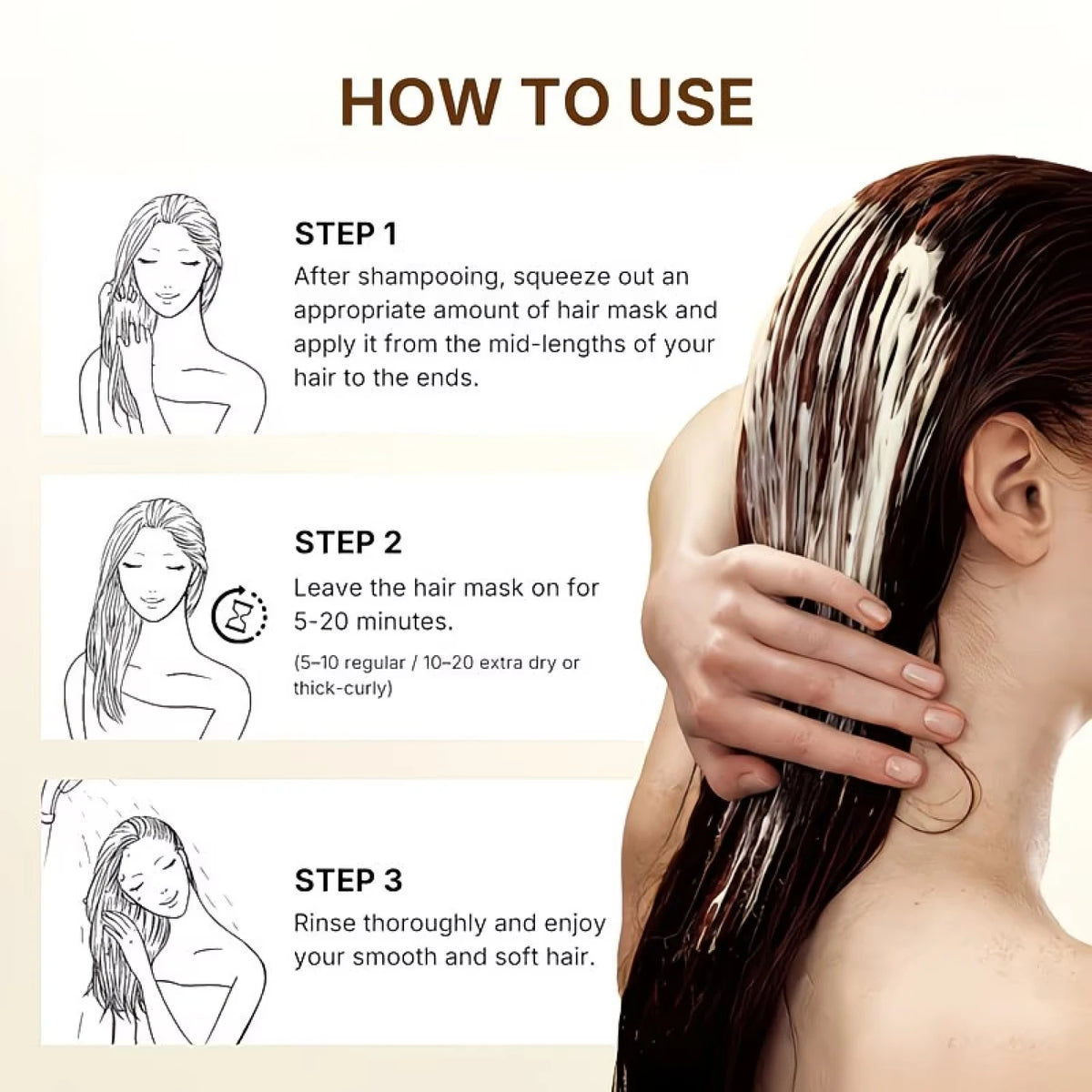 Ten Benefits All-In-One Nourishing Hair Mask Botanical Oils Silky Non-Greasy Eliminate Static Flyaways Boost Gloss Soft Hair100g