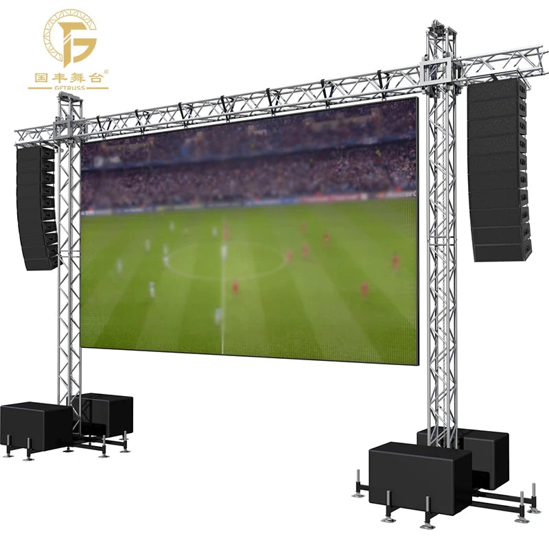 Aluminum Goal Post Truss System Customized LED Screen Speaker Lifting Tower for Shows Performances