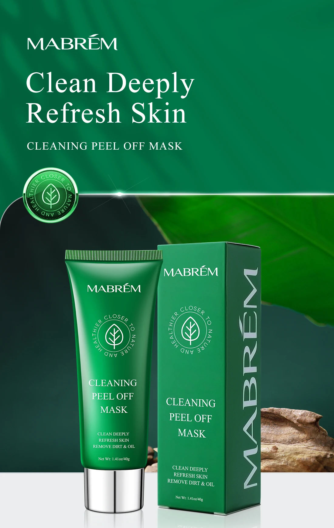 Plant Extract Cleaning Peel Off Mask Deep Clean Remove Blackheads Oil Dirt Refresh Bright Skin Pore Cleansing Facial Mask 40G
