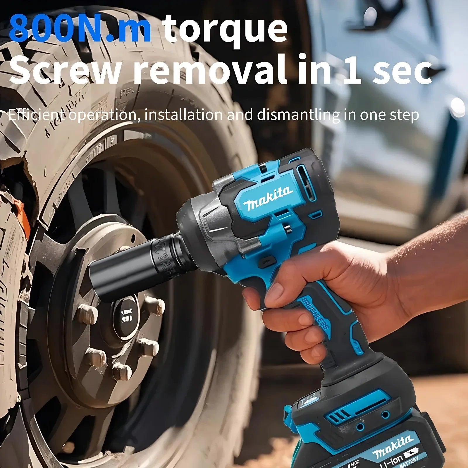 Makita 800Nm Impact Wrench Brushless Cordless 18V High Torque Electric Tool for Steel Construction & Large Equipment Repair