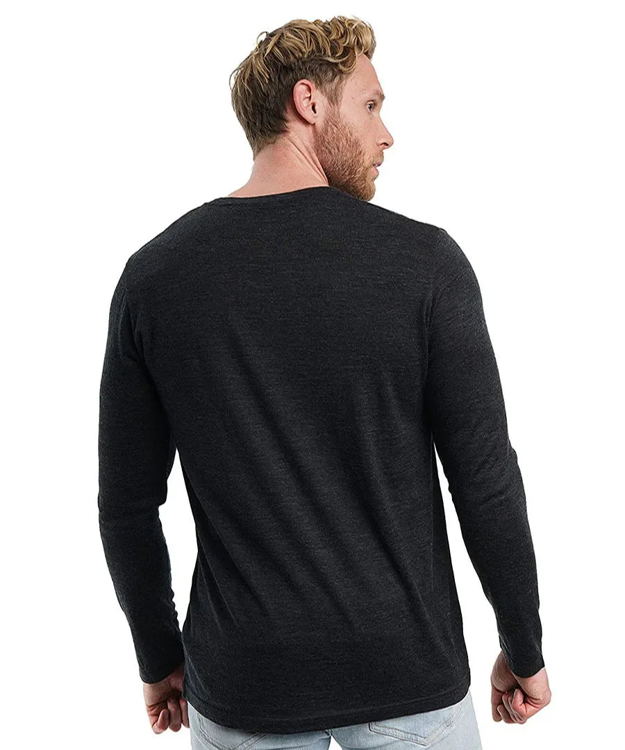 100% Merino Wool Thermal Underwear Men Merino Wool Base Layer Shirt 240G Winter Warm Wicking Breathable Anti-Odor USA Size