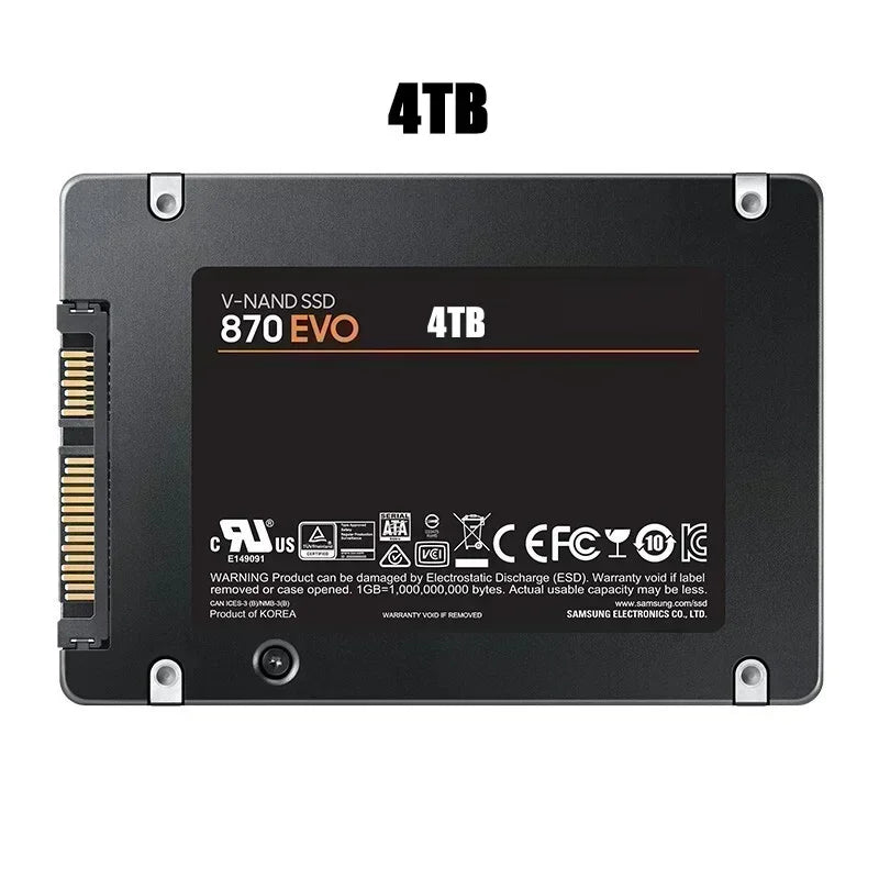 870 EVO SSD Solid State Disk 1TB/2TB/4TB Internal Hard Drive Sata3 2.5 Inch for Laptop Microcomputer Desktop