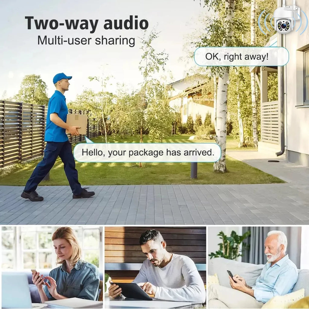 3MP 4K IP Camera 3MP Indoor Home Monitoring System Dual Audio Automatic Tracking Color Night Vision Outdoor Wireless Wifi Camera