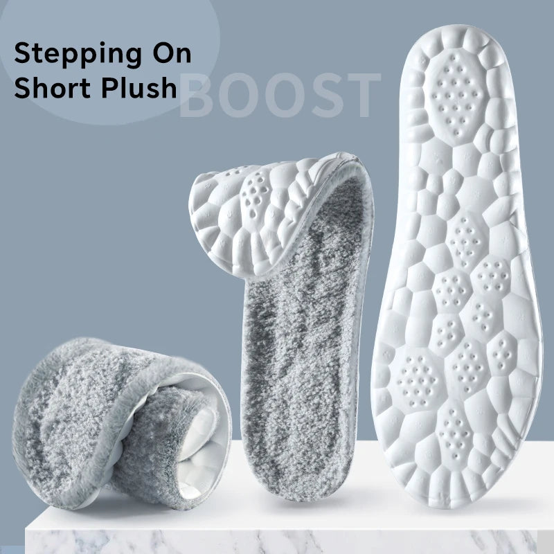 1Pairs Self Heating Insoles Thermostatic Thermal Insole Genuine Cashmere Massage Arch Support Shoe Pad Heated Pads Winter Women