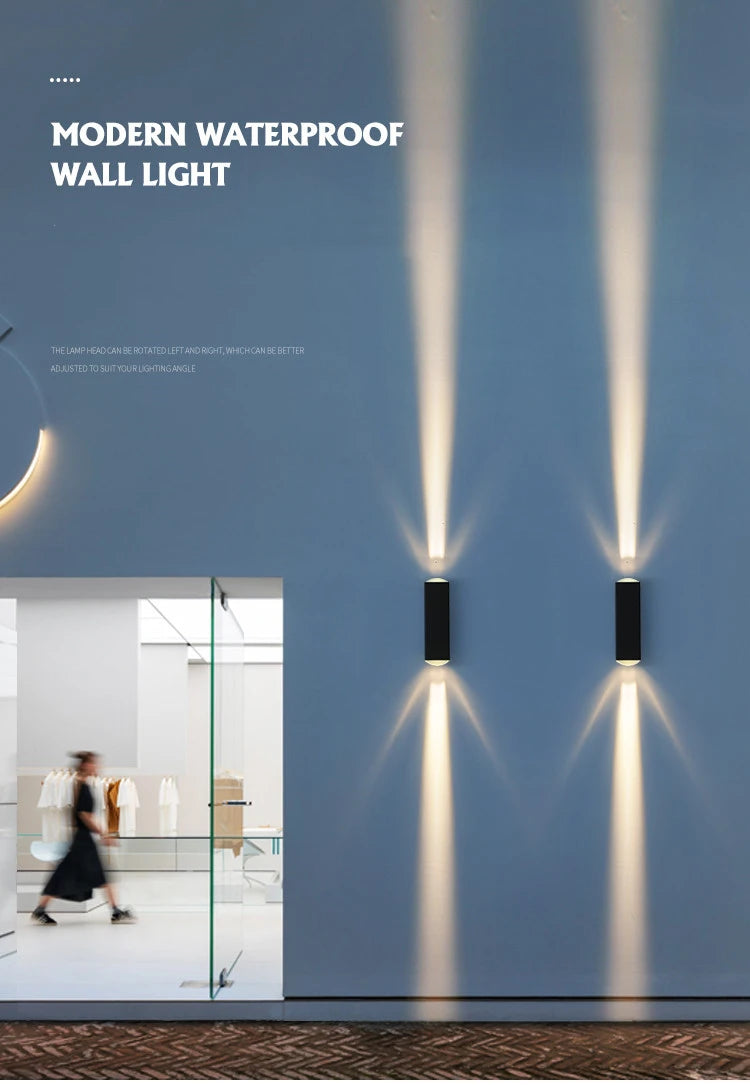 6W 10W 20W Outdoor LED Wall Lights Up and Down Narrow Beam COB Aluminium Wall Sconces Porch Light Garden Waterproof Spotlight