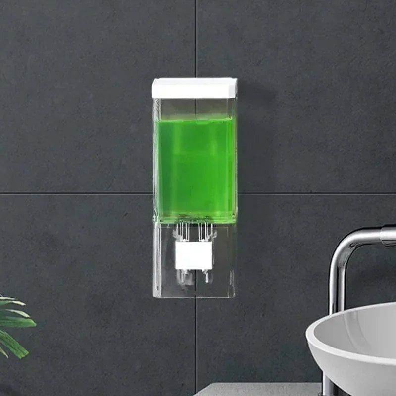 Transparent Wall-mounted Manual Soap Dispenser Household Bathroom Hotel Single-head Non-punching Hand Sanitizer Soap Dispenser