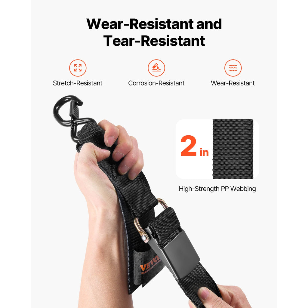 SucceBuy 2pcs 2/4ft Retractable Ratchet Straps with S Hooks 2in Cargo Ratchet Tie Down Luggage Belt Strap for Trailers Vehicles