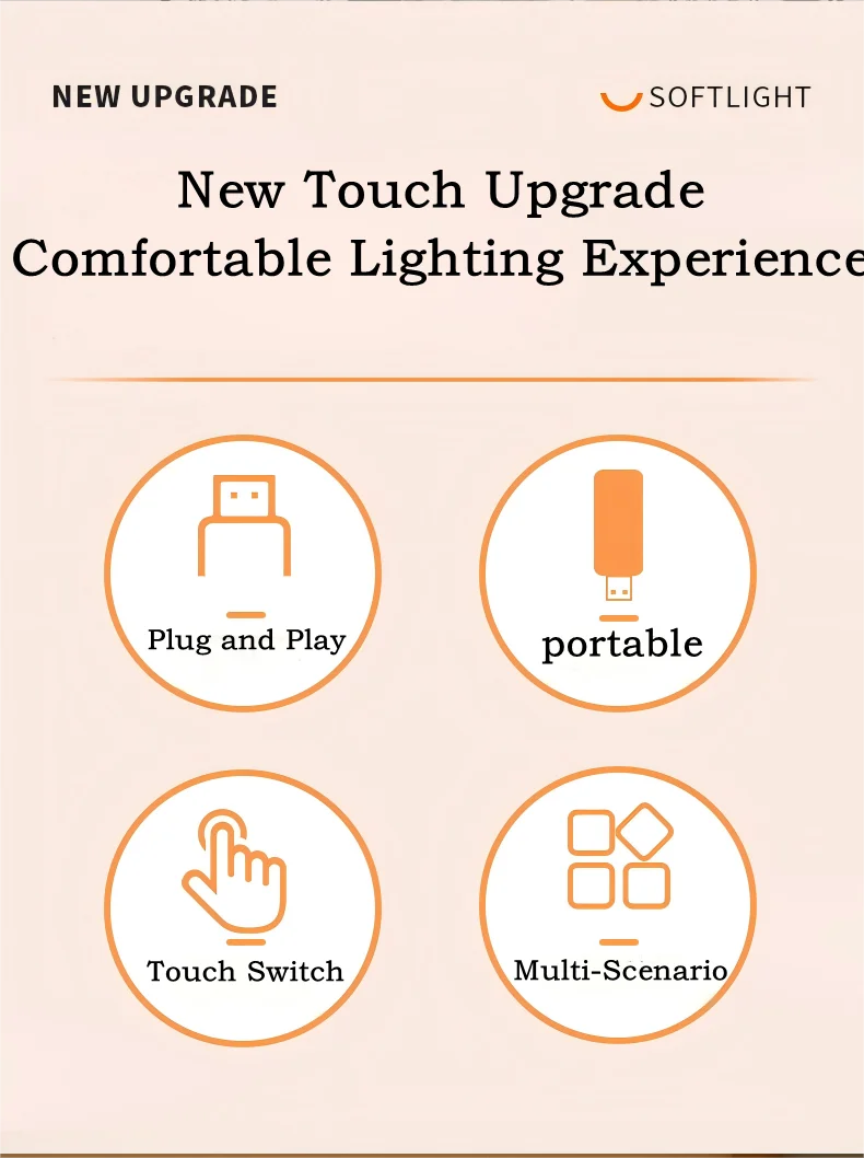 10LEDs USB Touch Dimming Night Light 5V Portable 3000K/6500K Bulb for Bedroom Study PC Laptop Mobile Power Bank Plug in Lighting