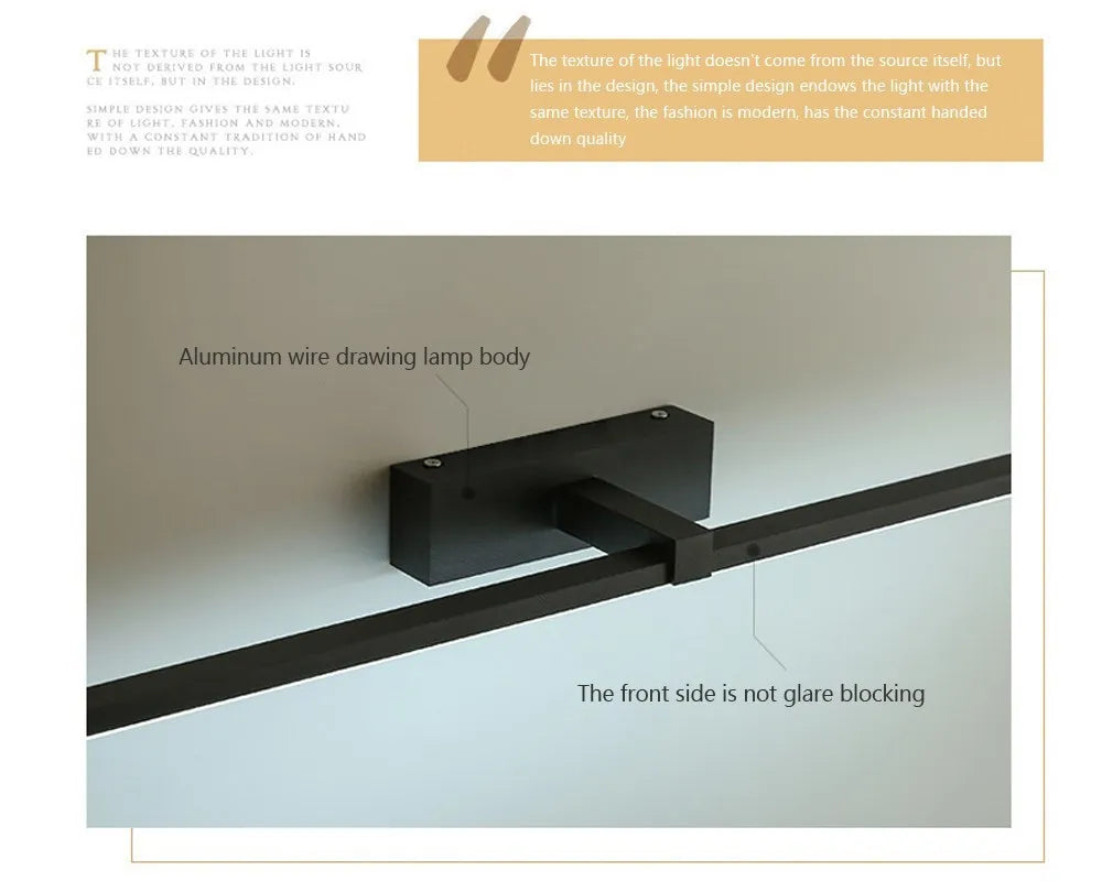 Modern LED Indoor Wall Lights, Bathroom Mirrors, Headlights, Study Rooms, Bedrooms, Waterproof, Creative Wall Lights, Lighting