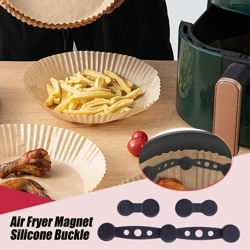 Air Fryer Magnet Silicone Buckle Silicone Air Fryer Liner Fixing Buckle Prevent Paper Shift and Burn Reusable Accessories