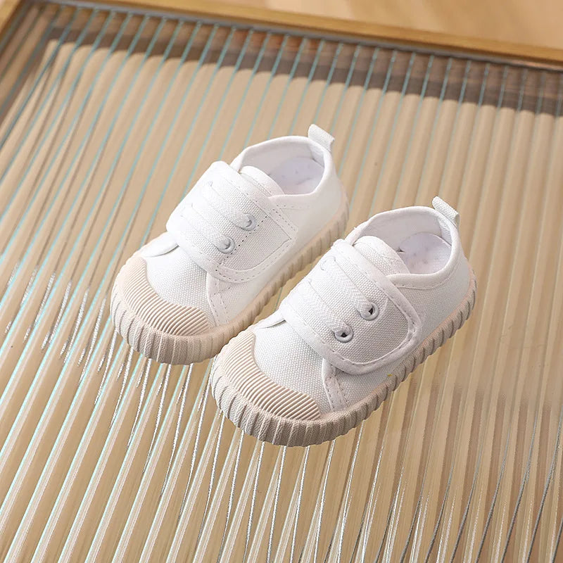 Children's Casual Shoes, Canvas Soft Sole Shoes Spring and Autumn Boys and Girls' Low Top Single Shoes Non-slip Prewalker Kids