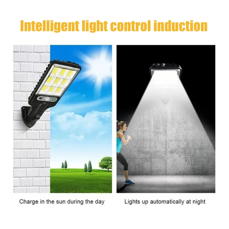 Solar Street Lights Outdoor Wireless Solar Security Wall Light Motion Sensor with 3 Lighting Modes for Courtyard Garden Patio