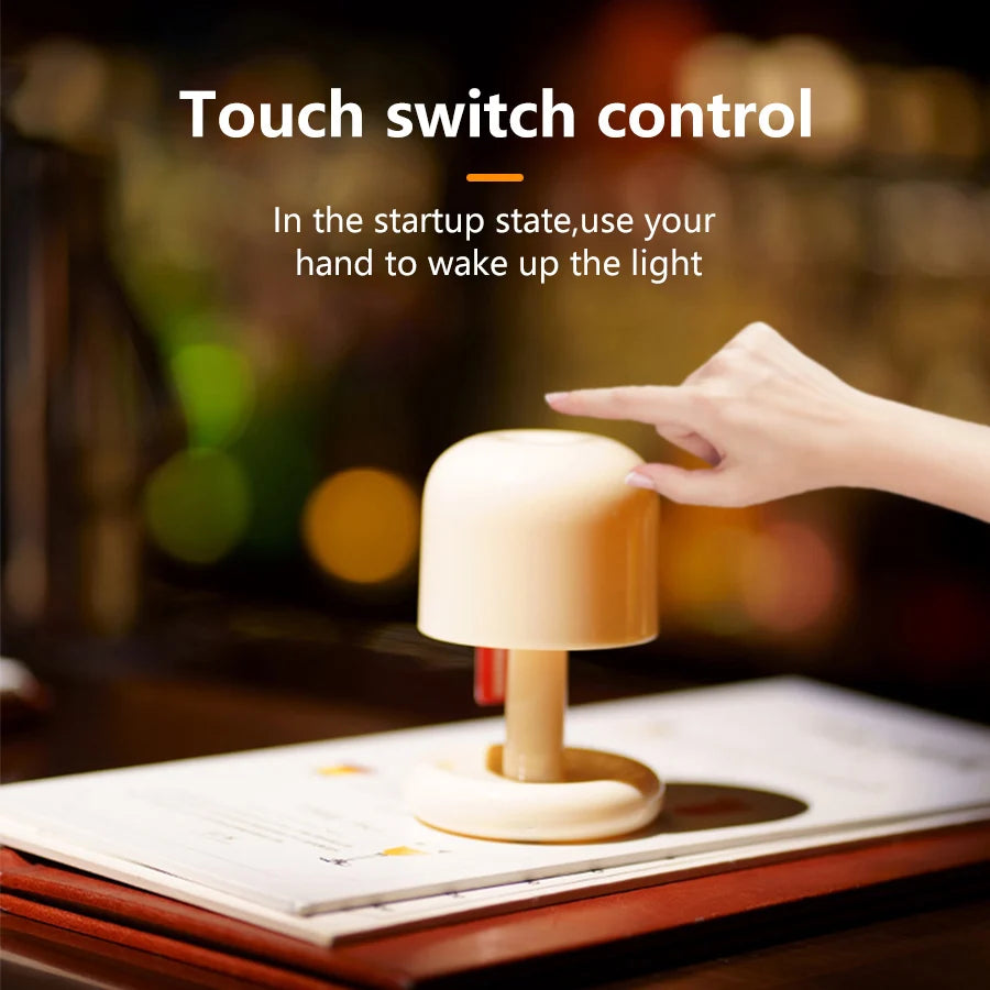 USB Rechargeable LED Table Lamp Mini Sunset Night Light Mushroom Lamp Desk Bedroom Bedside Lamps Bar Room Decoration Mood Light