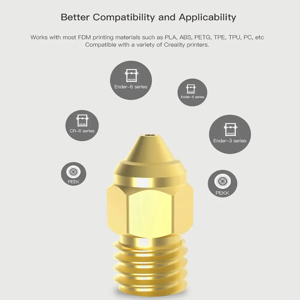 Creality Original CR-6 SE/Ender 3 S1 Brass Nozzles Hotend Extruder Nozzles forEnder 3 S1 Pro/S1 Plus/V2 Neo/Neo 3D Printer Parts